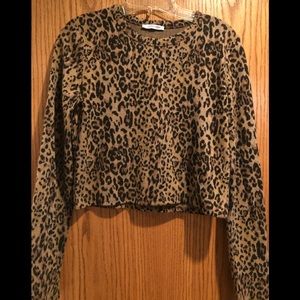 Zara leopard print cropped sweater. NWOT